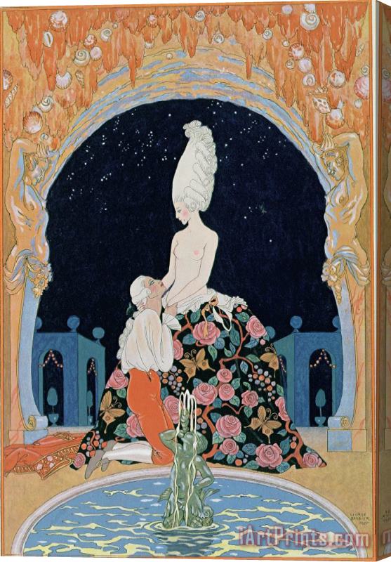 Georges Barbier In The Grotto Stretched Canvas Painting / Canvas Art