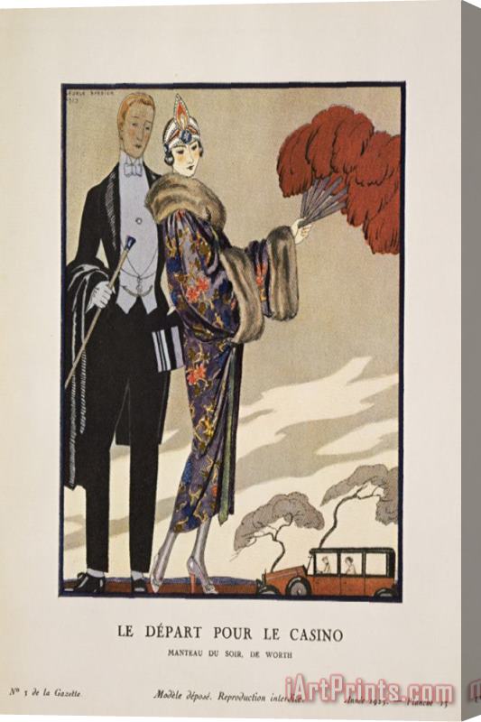 Georges Barbier Le Depart Pour Le Casino Stretched Canvas Print / Canvas Art