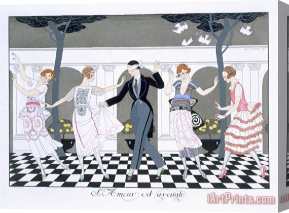 Georges Barbier Love Is Blind Stretched Canvas Print / Canvas Art