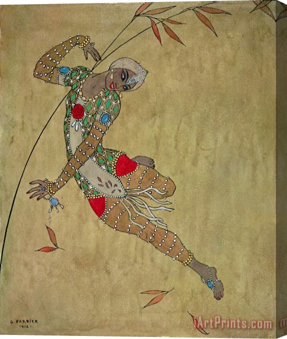 Georges Barbier Nijinsky In 'le Festin/ L'oiseau D'or' Stretched Canvas Painting / Canvas Art