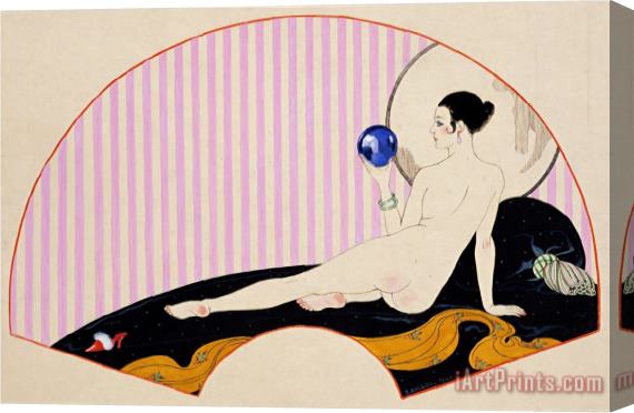 Georges Barbier Odalisque with a Crystal Ball Dated 1920 Stretched Canvas Painting / Canvas Art