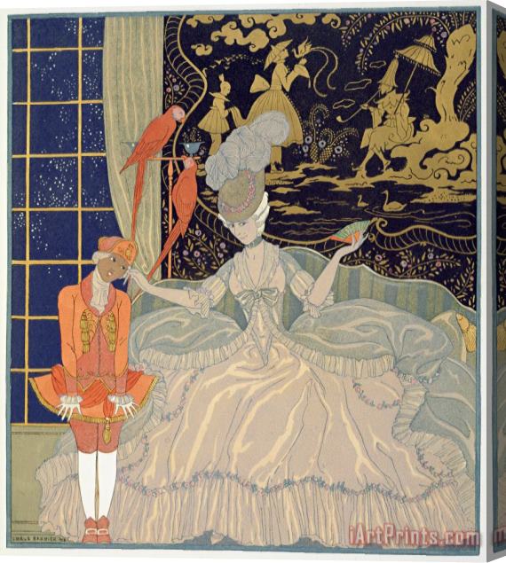 Georges Barbier Punishing The Page Stretched Canvas Print / Canvas Art