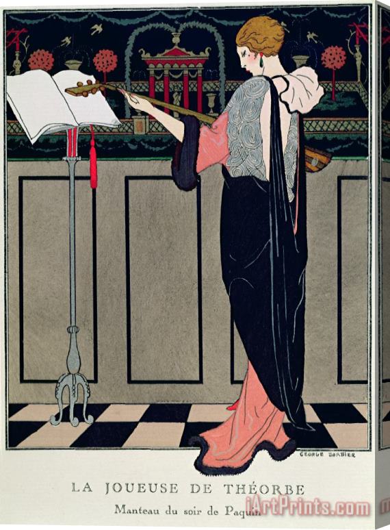 Georges Barbier Summer Evening Wear From Art Gout Beaute Stretched Canvas Painting / Canvas Art