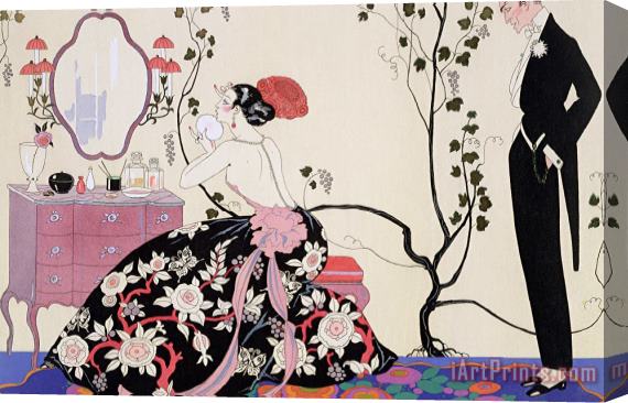 Georges Barbier The Backless Dress Stretched Canvas Painting / Canvas Art