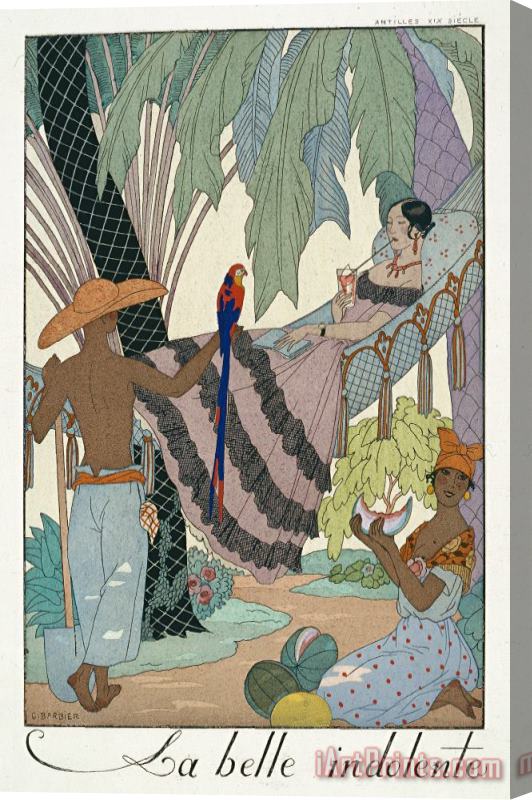 Georges Barbier The Idle Beauty Stretched Canvas Print / Canvas Art