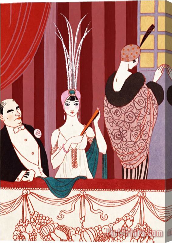 Georges Barbier The Loge France Early 20th Century Stretched Canvas Painting / Canvas Art