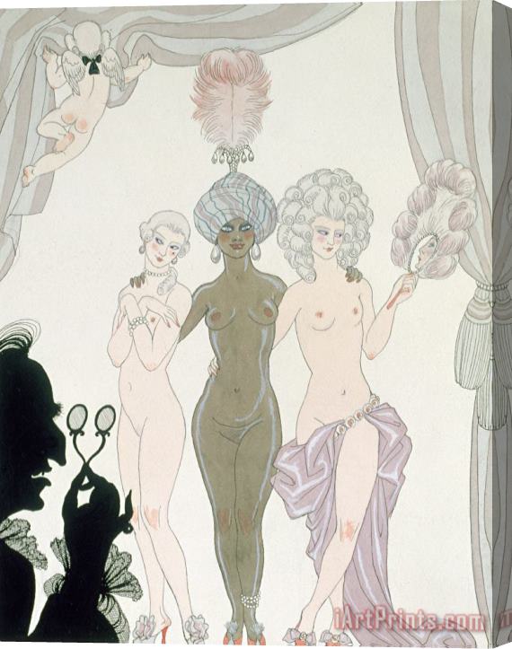 Georges Barbier The Three Graces Stretched Canvas Painting / Canvas Art