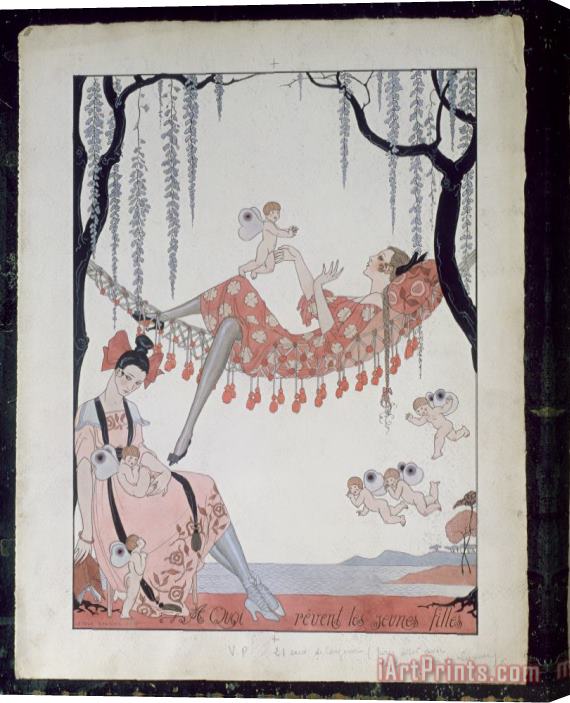 Georges Barbier What Do Young Women Dream Of? Stretched Canvas Painting / Canvas Art