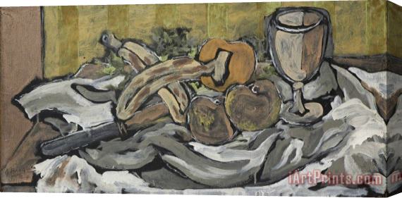 Georges Braque Couteau, Bananes, Pommes Et Verre, 1924 Stretched Canvas Painting / Canvas Art