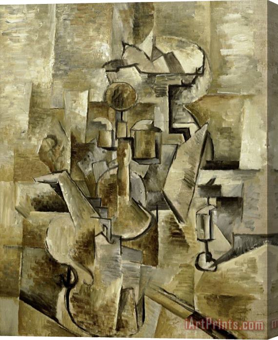 Georges Braque Violin And Candlestick, 1910 Stretched Canvas Print / Canvas Art