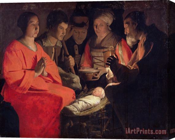 Georges de la Tour Adoration of the Shepherds Stretched Canvas Print / Canvas Art