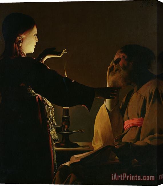 Georges de la Tour Jospeh and The Angel Stretched Canvas Print / Canvas Art
