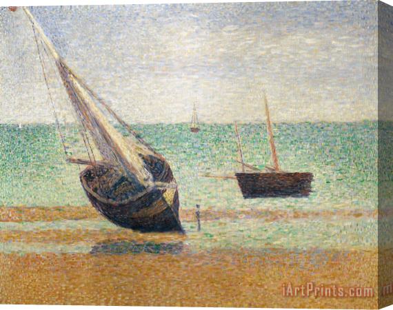 Georges Pierre Seurat Low Tide At Grandcamp Stretched Canvas Painting / Canvas Art