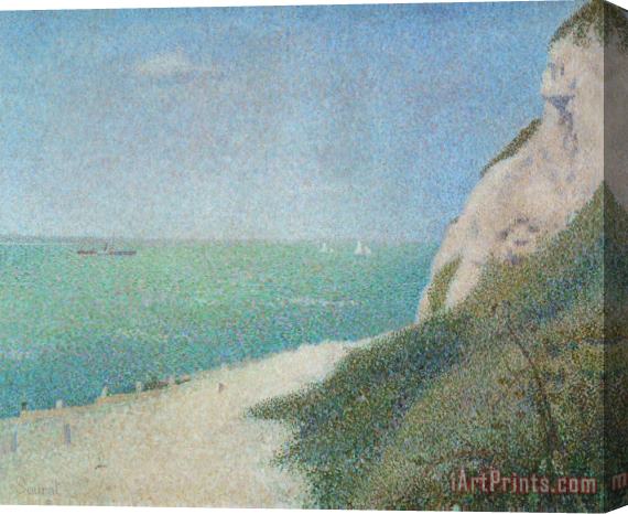 Georges Seurat The Beach Le Bas Butin at Honfleur Stretched Canvas Painting / Canvas Art