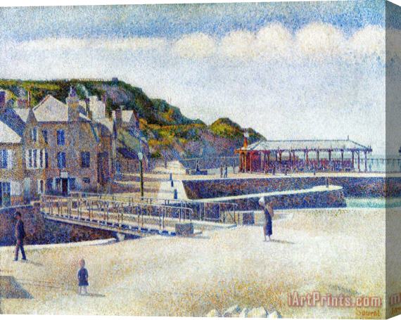 Georges Seurat The Harbour And The Quays at Port En Bessin 1888 Stretched Canvas Print / Canvas Art