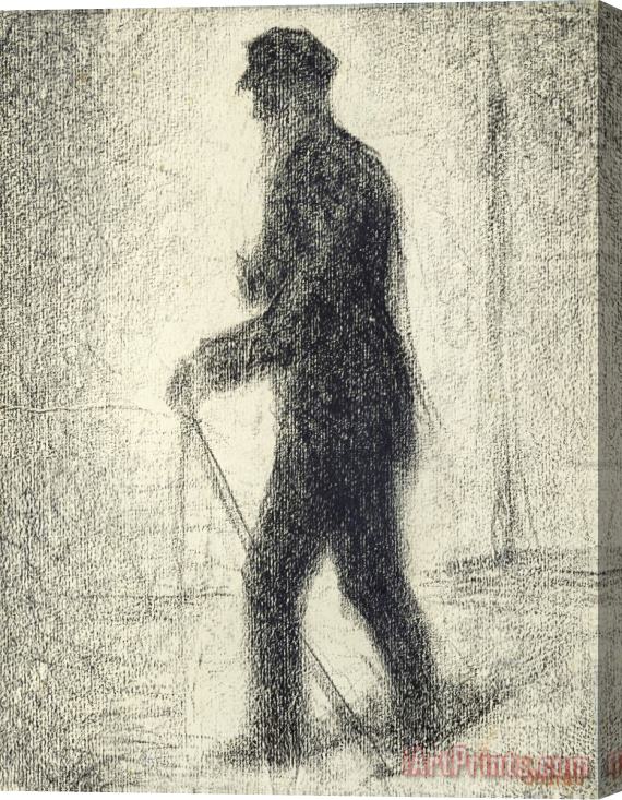 Georges Seurat Walking Stretched Canvas Print / Canvas Art