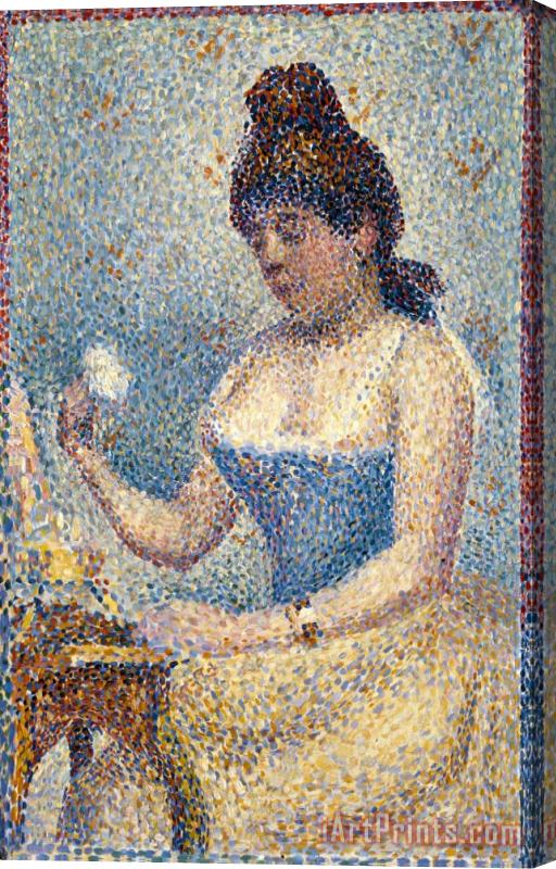 Georges Seurat Young Woman Powdering Herself Stretched Canvas Print / Canvas Art