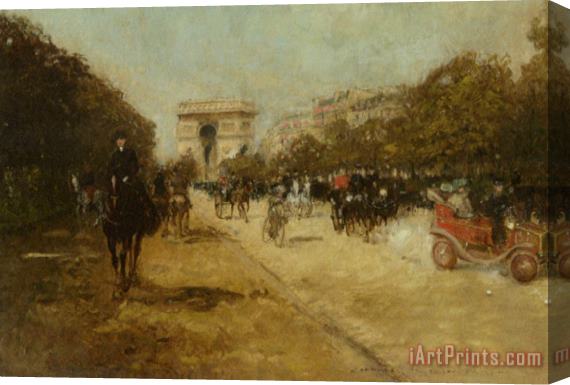 Georges Stein Arc De Triomphe Seen From Avenue Foch Stretched Canvas Painting / Canvas Art