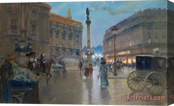 Georges Stein Place de l Opera in Paris Stretched Canvas Print / Canvas Art