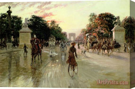 Georges Stein The Champs Elysees - Paris Stretched Canvas Print / Canvas Art