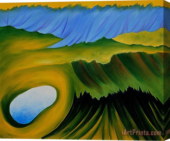 Georgia O'keeffe Mountains And Lake Stretched Canvas Painting / Canvas Art