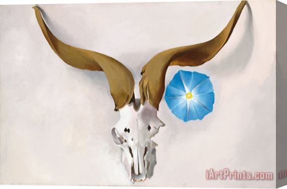 Georgia O'keeffe Ram's Head, Blue Morning Glory, 1938 Stretched Canvas Painting / Canvas Art