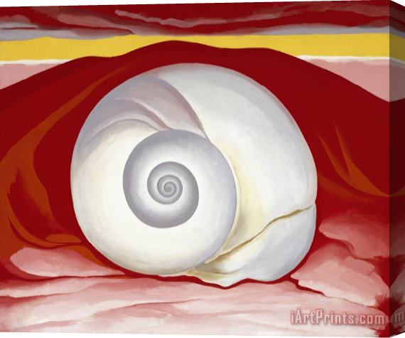 Georgia O'Keeffe Red Hill And White Shell Stretched Canvas Print / Canvas Art