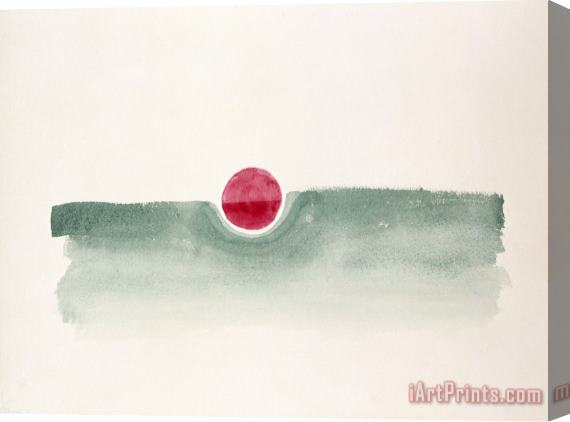 Georgia O'keeffe Untitled (abstraction Green Line And Red Circle), 1978 Stretched Canvas Print / Canvas Art