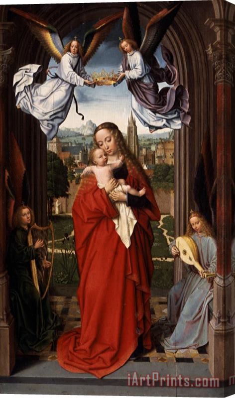 Gerard David Virgin And Child with Four Angels Stretched Canvas Print / Canvas Art