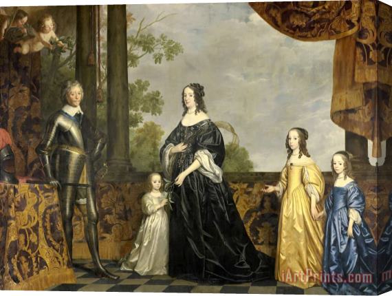 Gerard Van Honthorst Frederick Henry, His Consort Amalia of Solms, And Their Three Youngest Daughters Stretched Canvas Painting / Canvas Art