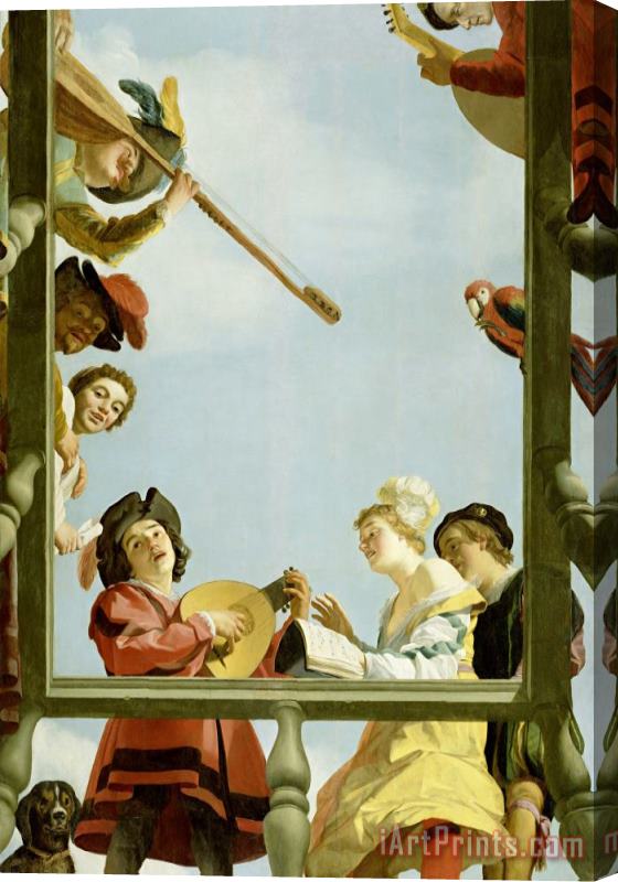 Gerrit van Honthorst Musical Group on a Balcony Stretched Canvas Painting / Canvas Art