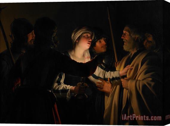 Gerrit van Honthorst The Denial Of St Peter Stretched Canvas Painting / Canvas Art