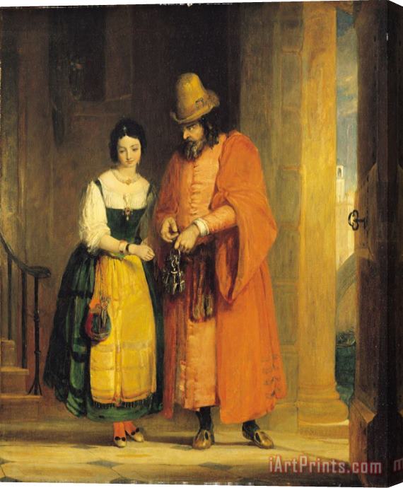 Gilbert Stuart Newton Shylock and Jessica from 'The Merchant of Venice' Stretched Canvas Painting / Canvas Art