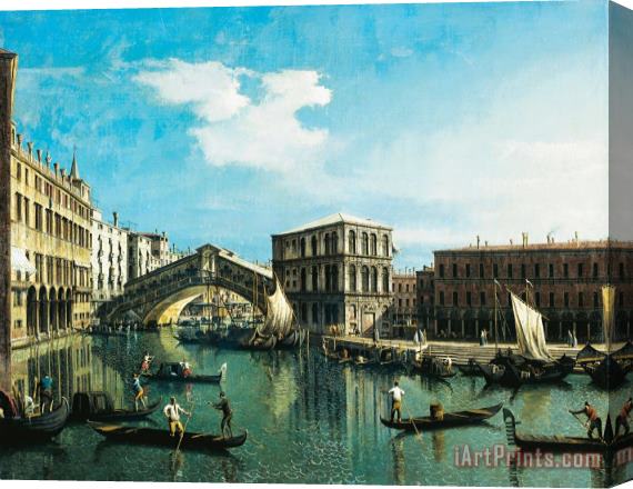 Giovanni Antonio Canal The Rialto Bridge In Venice Stretched Canvas Print / Canvas Art