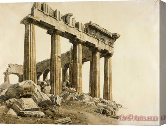 Giovanni Battista Lusieri  The South East Corner of The Parthenon, Athens Stretched Canvas Print / Canvas Art