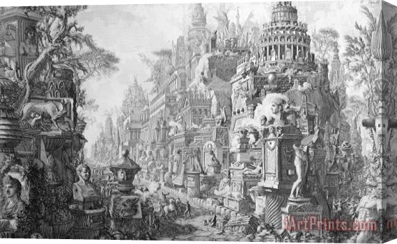 Giovanni Battista Piranesi Allegorical Frontispiece Of Rome And Its History From Le Antichita Romane Stretched Canvas Painting / Canvas Art