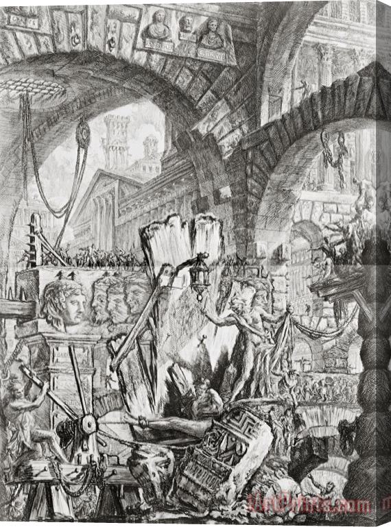 Giovanni Battista Piranesi The Man On The Rack Plate II From Carceri D'invenzione Stretched Canvas Painting / Canvas Art