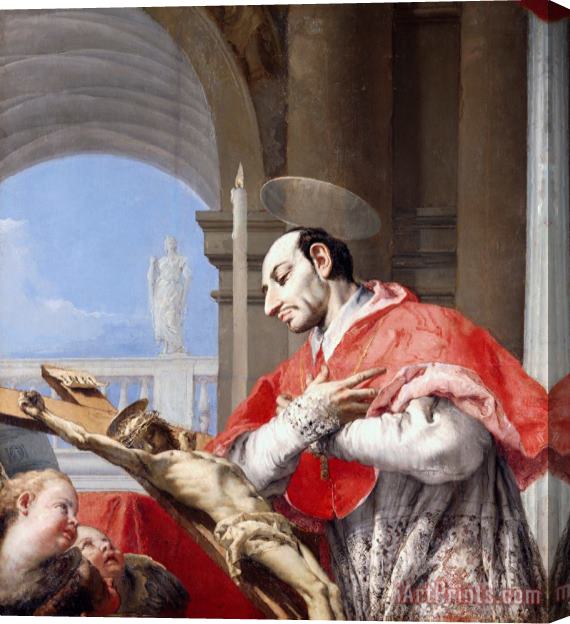 Giovanni Battista Tiepolo Saint Charles Borromeo Stretched Canvas Painting / Canvas Art