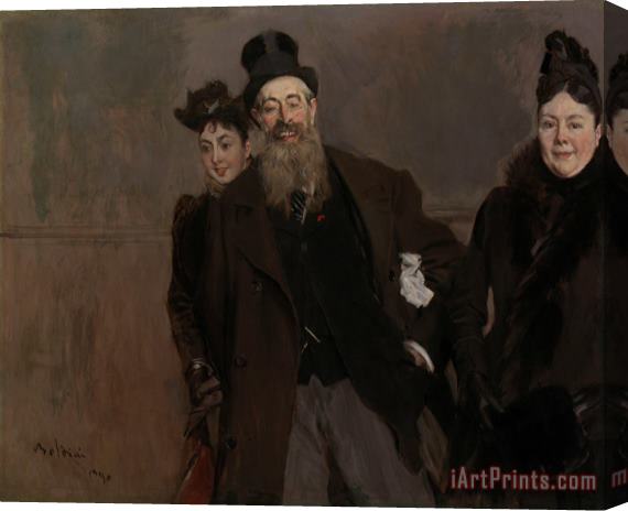 Giovanni Boldini John Lewis Brown with Wife And Daughter Stretched Canvas Print / Canvas Art