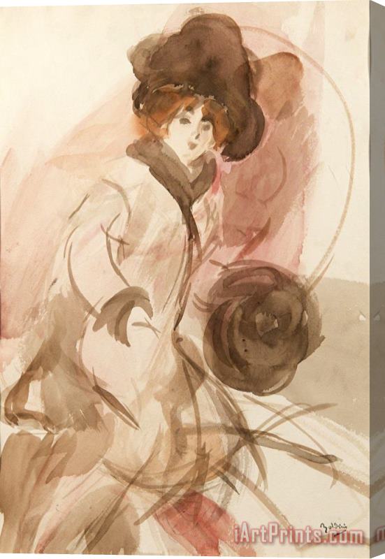 Giovanni Boldini Sketch of a Woman with Hat Stretched Canvas Painting / Canvas Art
