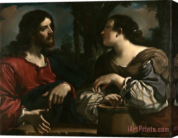 Giovanni F. Barbieri Christ And The Woman of Samaria Stretched Canvas Print / Canvas Art