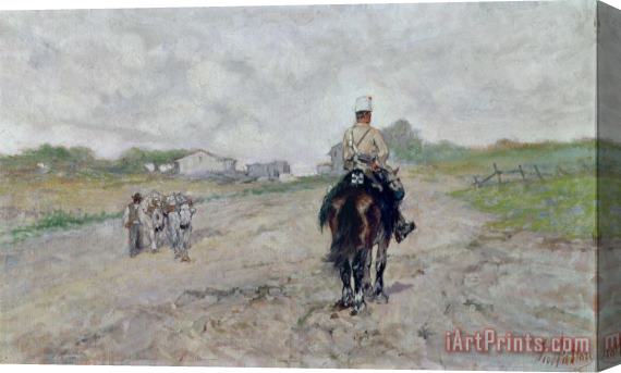 Giovanni Fattori The Light Cavalryman Stretched Canvas Painting / Canvas Art