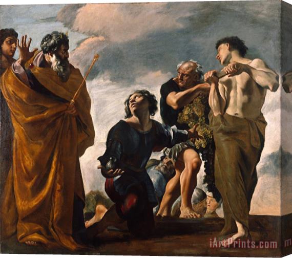 Giovanni Lanfranco  Moses And The Messengers From Canaan Stretched Canvas Print / Canvas Art