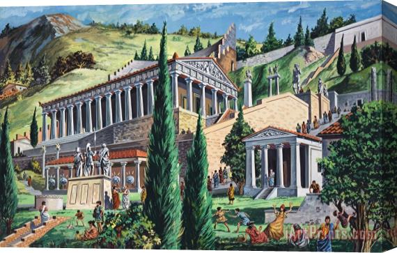 Giovanni Ruggero The Temple of Apollo at Delphi Stretched Canvas Print / Canvas Art