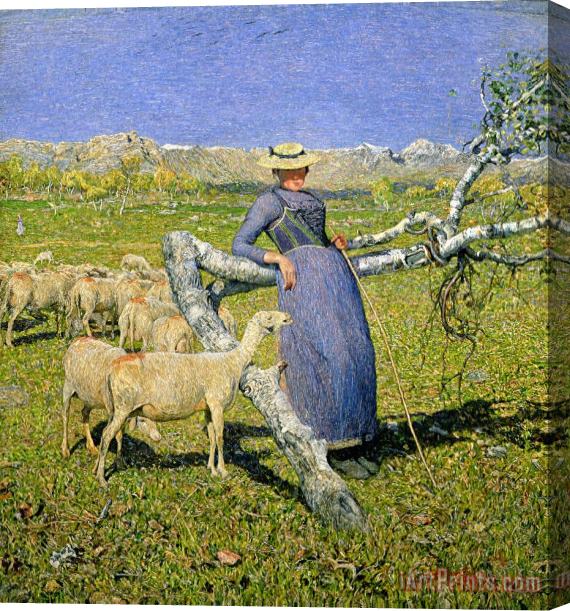 Giovanni Segantini Afternoon in the Alps Stretched Canvas Print / Canvas Art