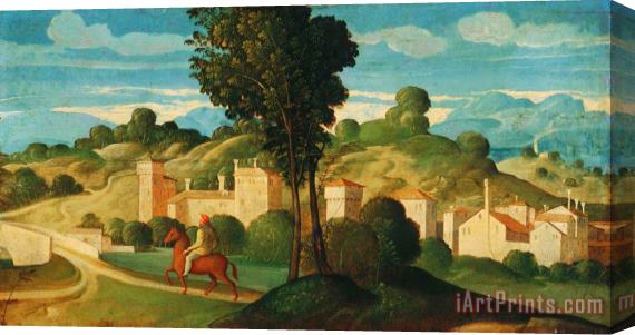 Girolamo Da Santa Croce Landscape with Rider Stretched Canvas Print / Canvas Art