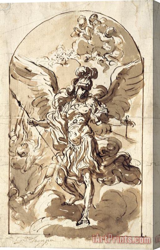 Girolamo Troppa The Archangel Michael Stretched Canvas Print / Canvas Art