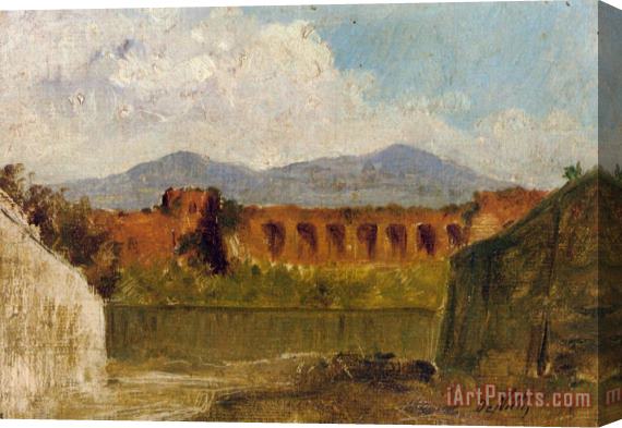 Giuseppe De Nittis A Roman Aqueduct Stretched Canvas Print / Canvas Art
