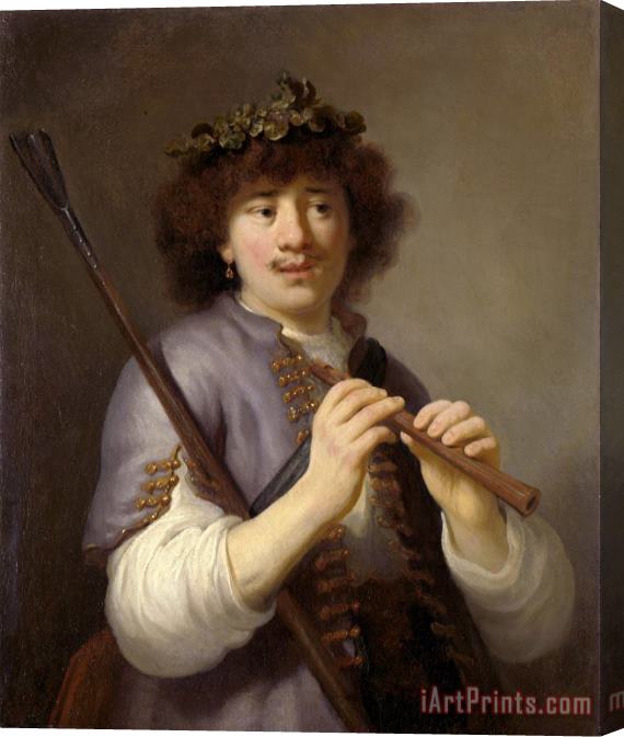 Govaert Flinck Rembrandt As Shepherd with Staff And Flute Stretched Canvas Painting / Canvas Art