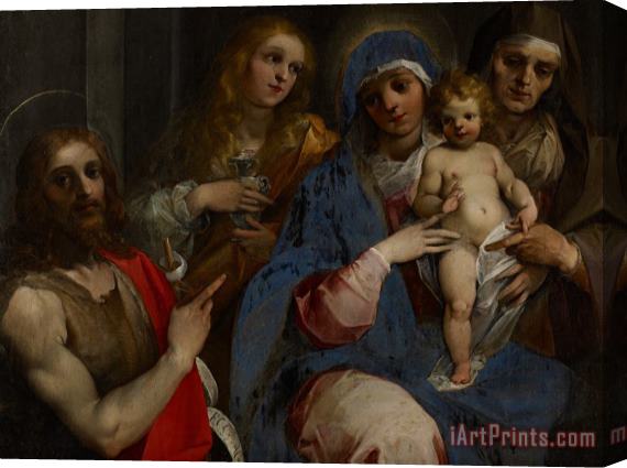 Guiseppe Cesari Madonna And Child With Saints John The Baptist With Mary Magdalene And Anne Stretched Canvas Print / Canvas Art